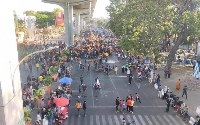 Aksi mahasiswa Refleksi 1 Tahun Prabowo-Gibran